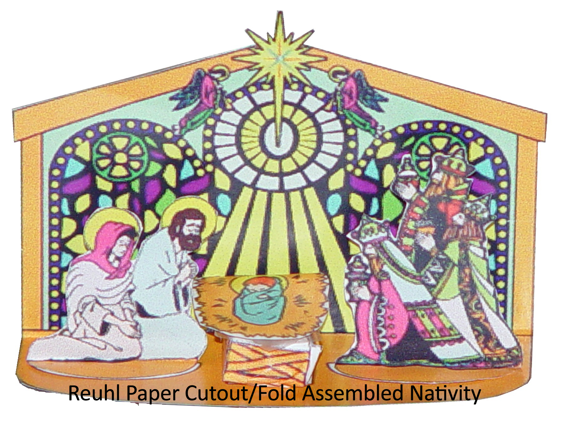 Reuhl Paper Nativity Scene 2004 Assembled