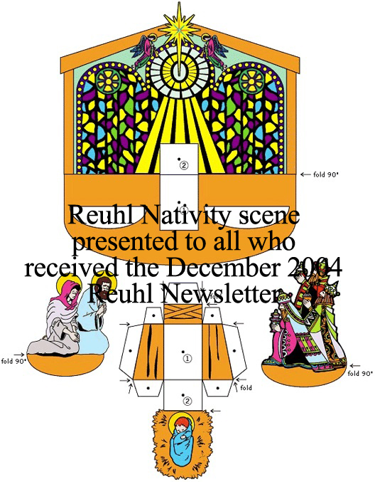 Reuhl Paper Nativity Scene 2004 Unassembled